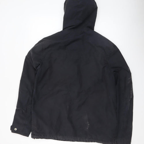 Timberland Men's Black M Hooded Parka Jacket Cotton Nylon Lined