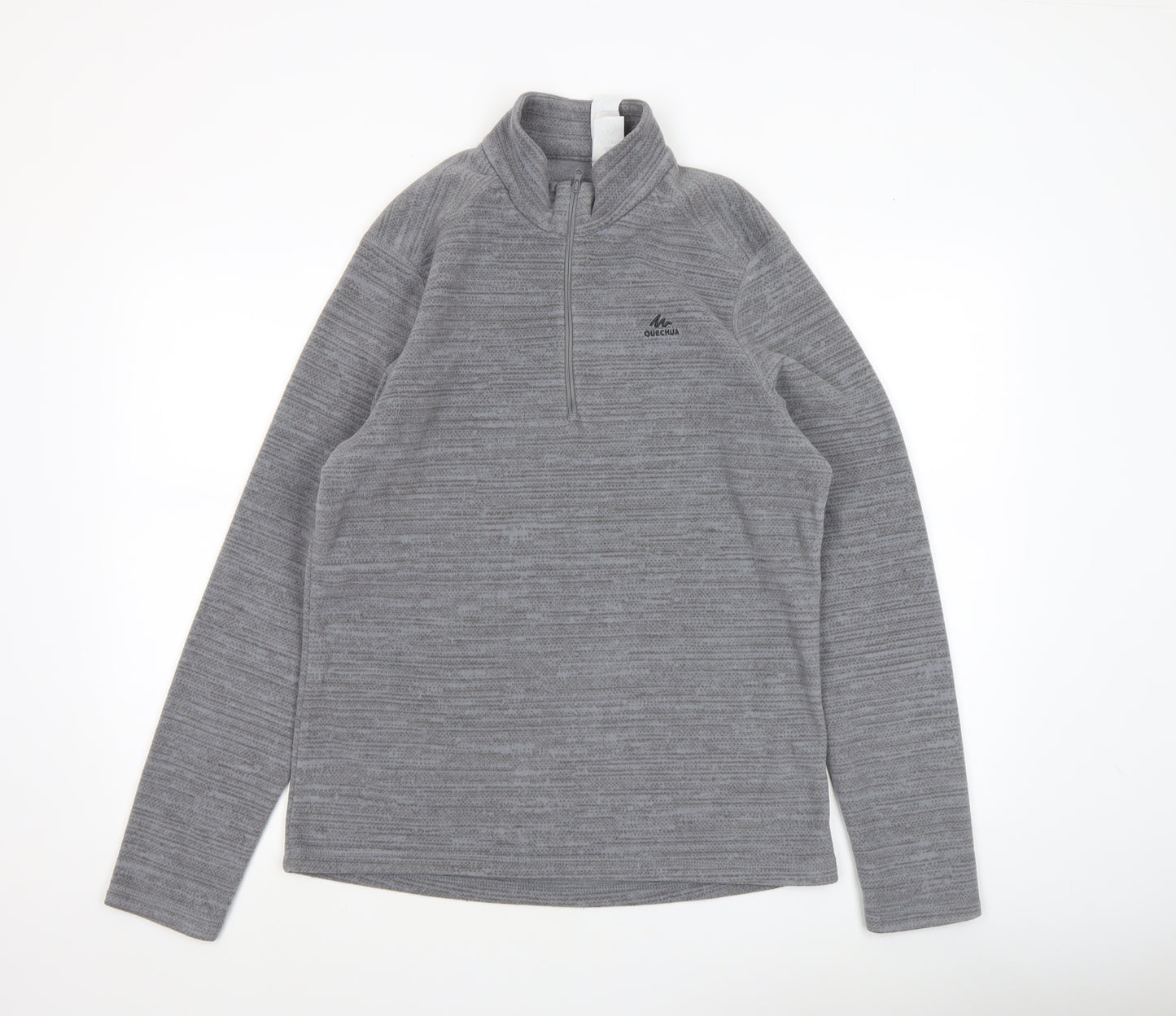 Quechua Mens Grey L Fleece 1/2 Zip Pullover Sweatshirt