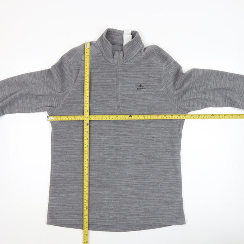 Quechua Mens Grey L Fleece 1/2 Zip Pullover Sweatshirt