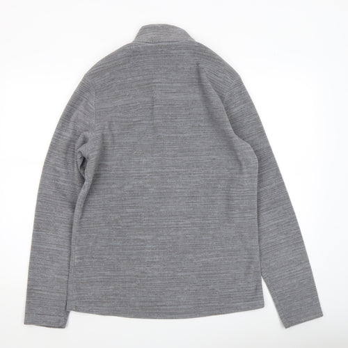 Quechua Mens Grey L Fleece 1/2 Zip Pullover Sweatshirt