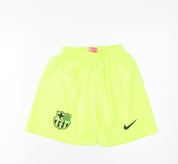 Nike Boys Yellow Athletic Football Shorts Size 164 Polyester