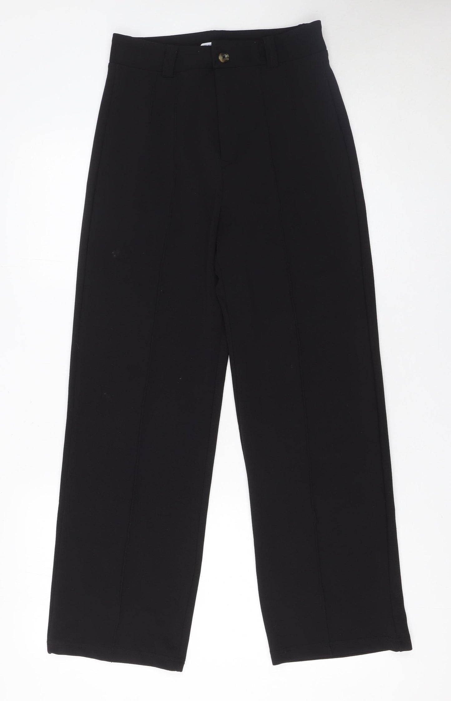 Kotty Women Black High Waist Straight Trousers Size 10