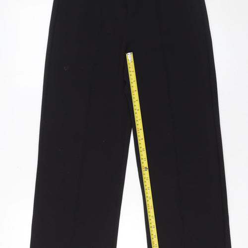 Kotty Women Black High Waist Straight Trousers Size 10