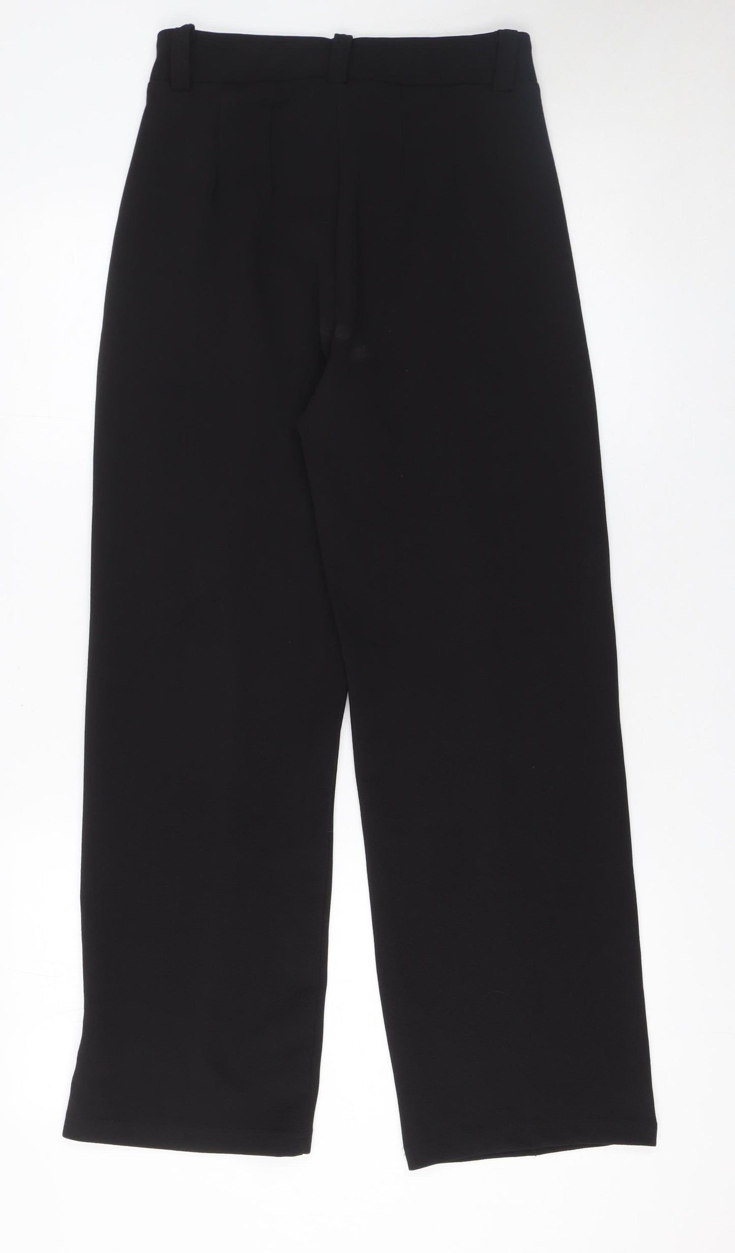 Kotty Women Black High Waist Straight Trousers Size 10