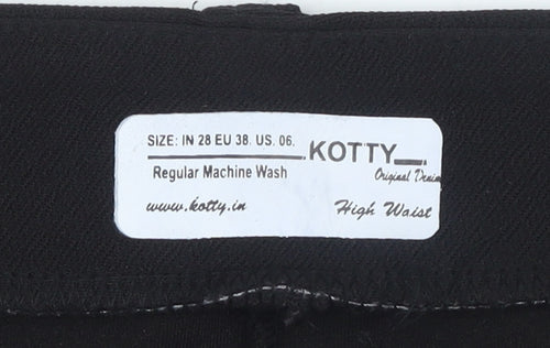 Kotty Women Black High Waist Straight Trousers Size 10