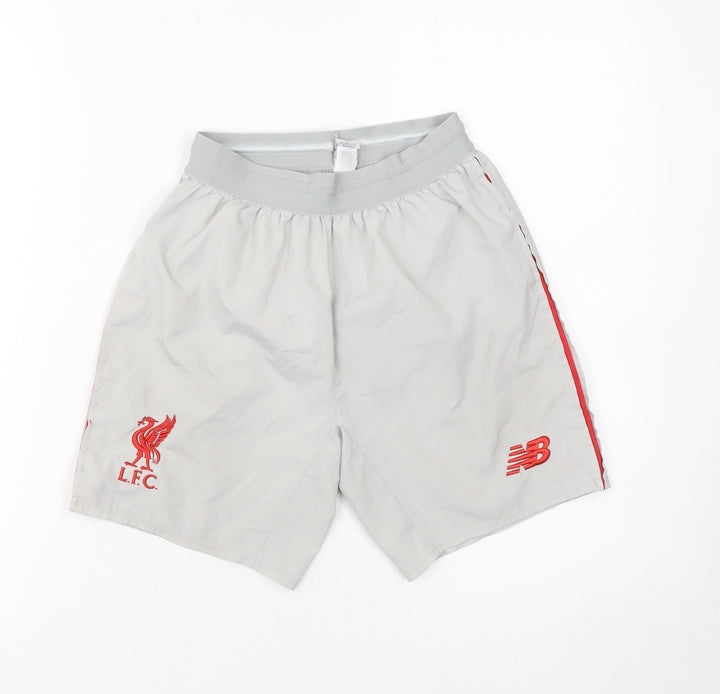 New Balance Boys Grey LFC Athletic Shorts Size 146 Lightweight Quick Dry