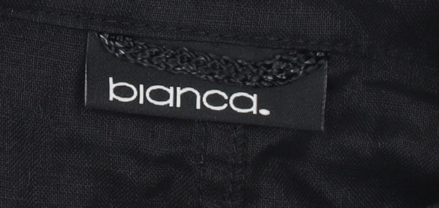 Bianca Women's Black Linen Blazer UK 14 Tailored Single Breasted Jacket