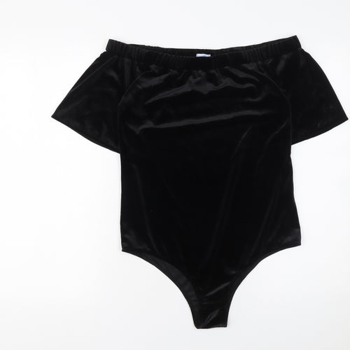 Blue Vanilla Women's Black Velvet Off Shoulder Bodysuit M