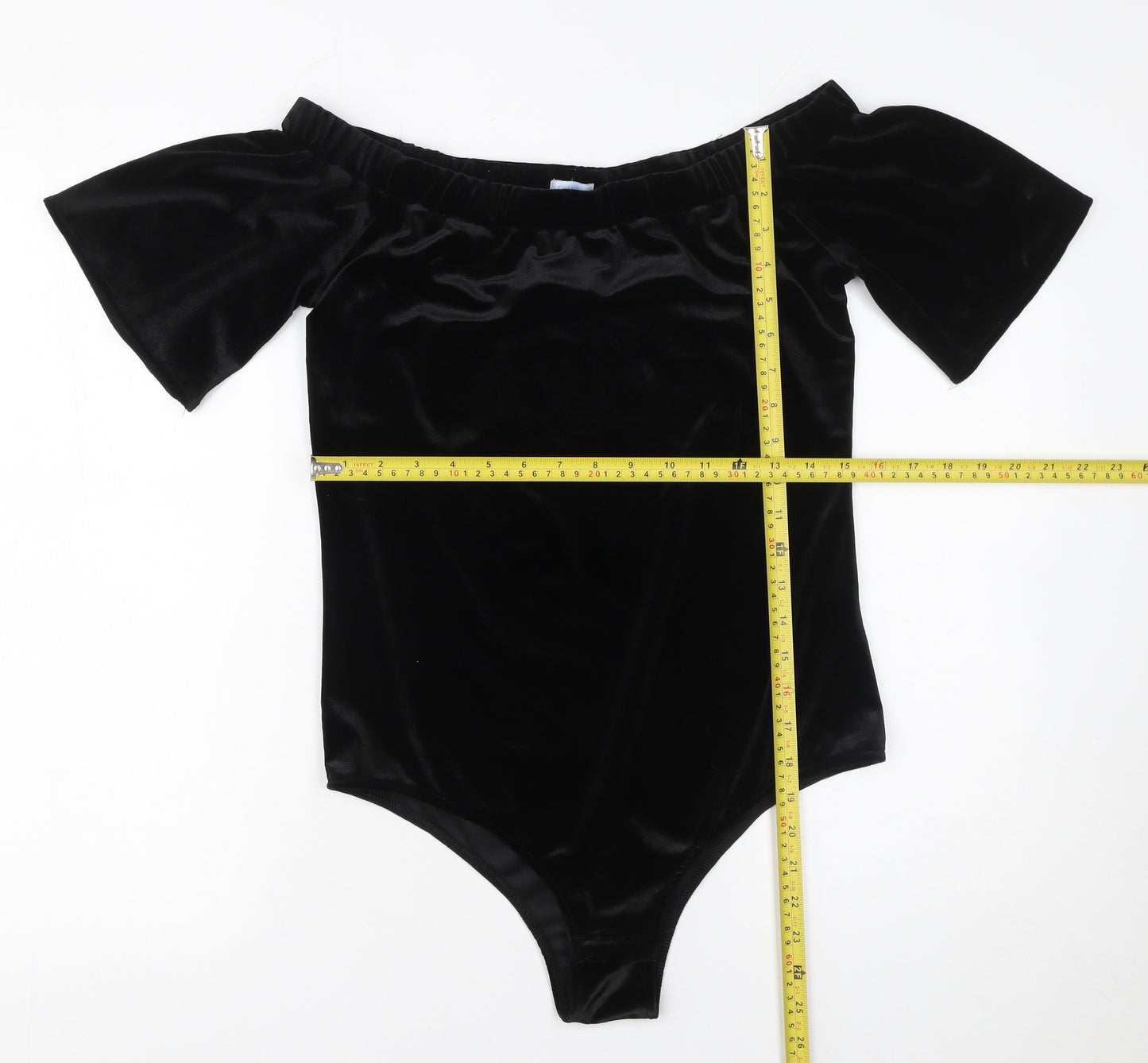 Blue Vanilla Women's Black Velvet Off Shoulder Bodysuit M