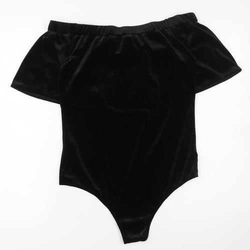 Blue Vanilla Women's Black Velvet Off Shoulder Bodysuit M