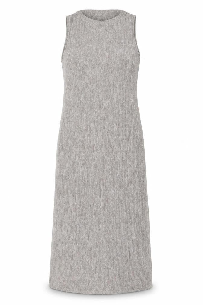 Zara Women Beige Sleeveless High Neck Knit Midi Tank Dress S