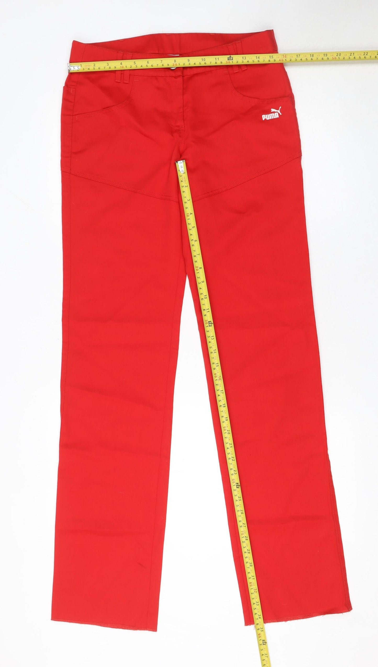 Puma Womens Red Straight Leg Activewear Trousers XS