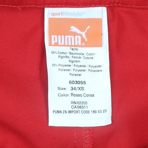 Puma Womens Red Straight Leg Activewear Trousers XS