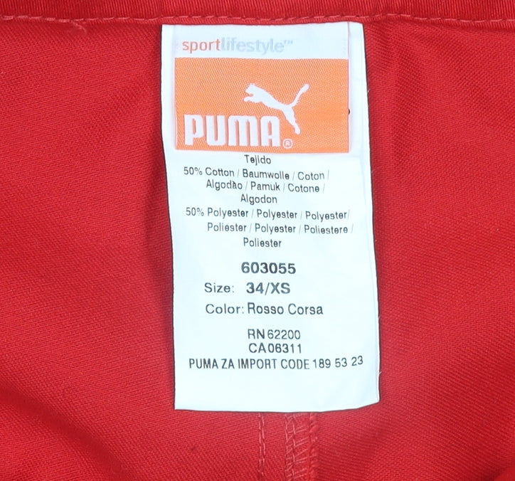 Puma Womens Red Straight Leg Activewear Trousers XS