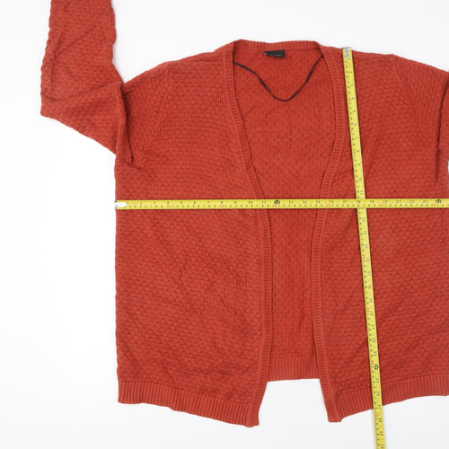 Vila Women’s Orange Knit Cardigan L Long Sleeve Relaxed Fit