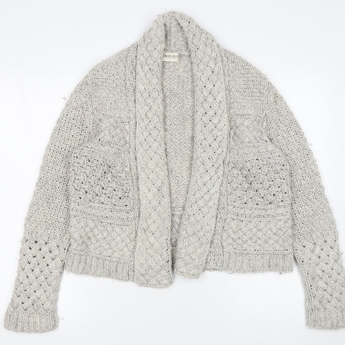 Marks and Spencer Women’s Grey Chunky Knit Open Cardigan Size 14