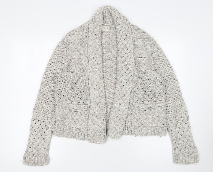 Marks and Spencer Women’s Grey Chunky Knit Open Cardigan Size 14