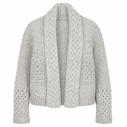 Marks and Spencer Women’s Grey Chunky Knit Open Cardigan Size 14