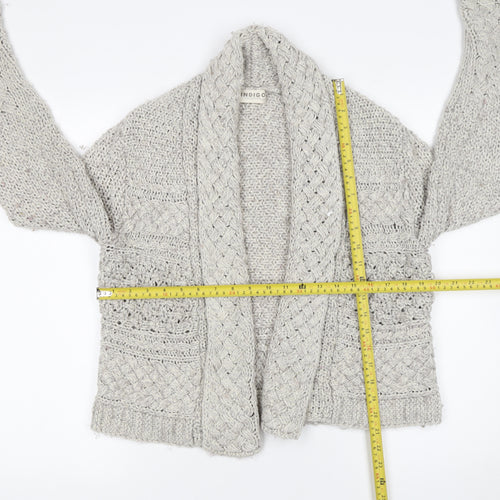 Marks and Spencer Women’s Grey Chunky Knit Open Cardigan Size 14