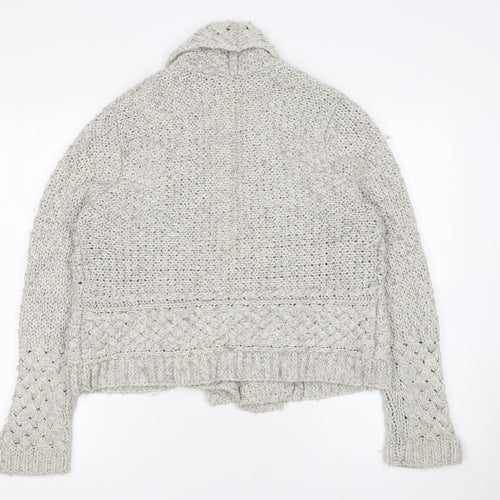Marks and Spencer Women’s Grey Chunky Knit Open Cardigan Size 14