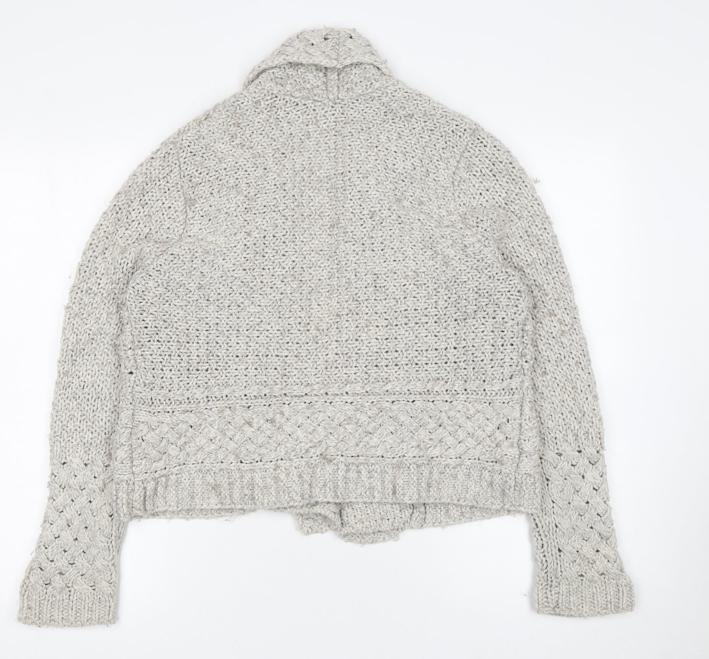 Marks and Spencer Women’s Grey Chunky Knit Open Cardigan Size 14