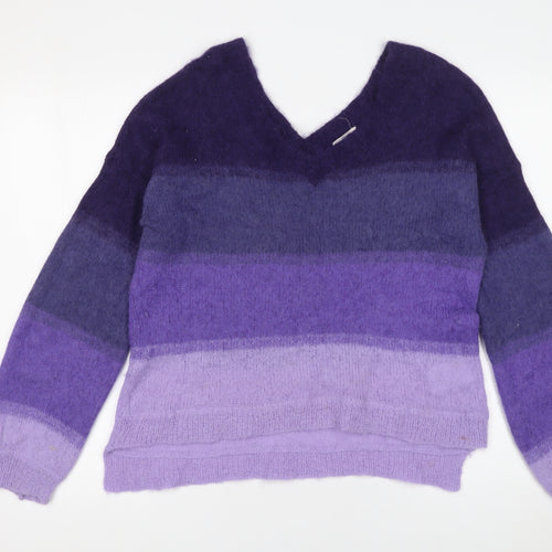 Charli Women’s Purple Alpaca Knit V-Neck Pullover Jumper XS