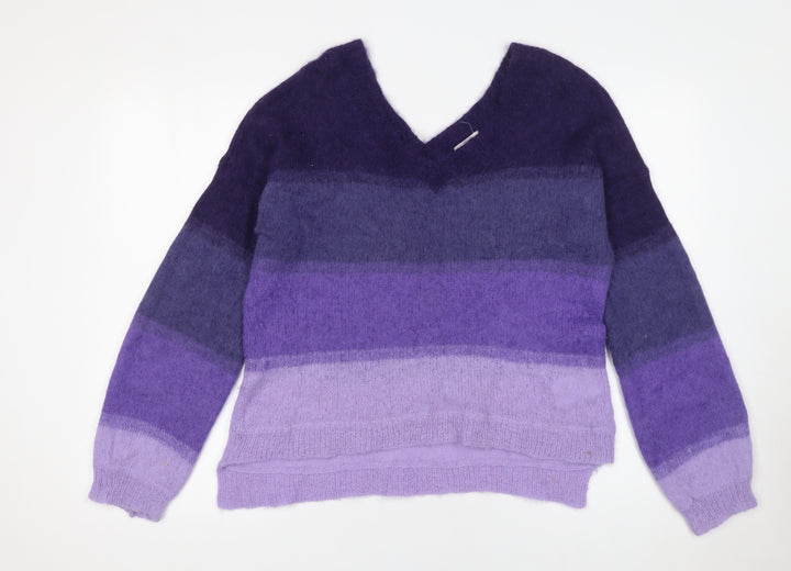 Charli Women’s Purple Alpaca Knit V-Neck Pullover Jumper XS
