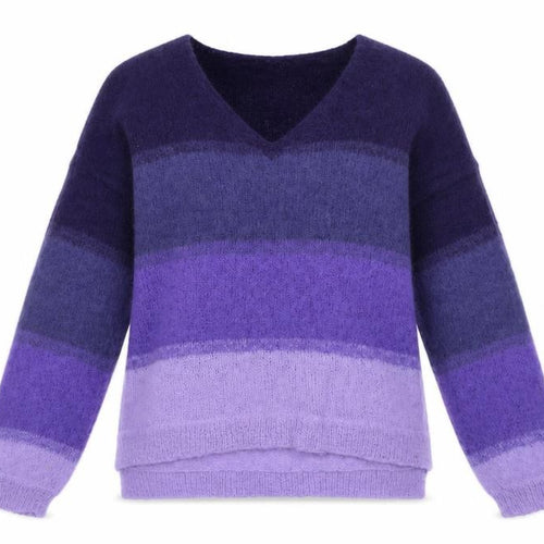 Charli Women’s Purple Alpaca Knit V-Neck Pullover Jumper XS