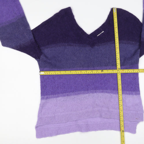 Charli Women’s Purple Alpaca Knit V-Neck Pullover Jumper XS