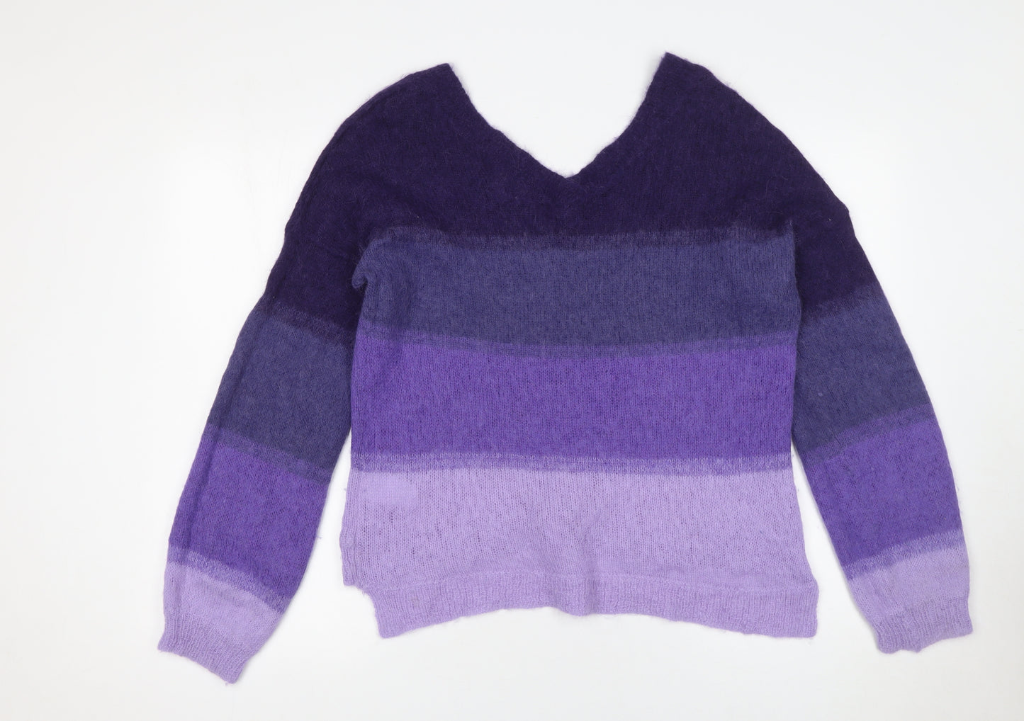 Charli Women’s Purple Alpaca Knit V-Neck Pullover Jumper XS