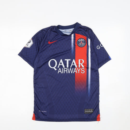 Nike Boys Blue PSG Mbappé #7 Football Jersey Shirt Size 176 Lightweight