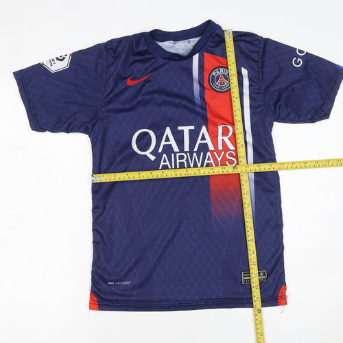Nike Boys Blue PSG Mbappé #7 Football Jersey Shirt Size 176 Lightweight