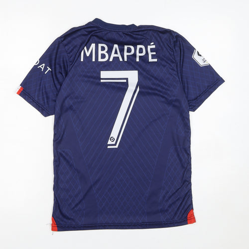 Nike Boys Blue PSG Mbappé #7 Football Jersey Shirt Size 176 Lightweight