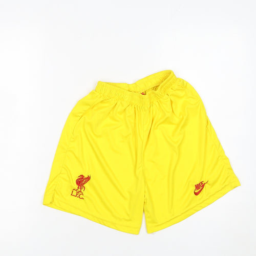 Nike Boys Yellow Liverpool FC Football Athletic Shorts Size 176