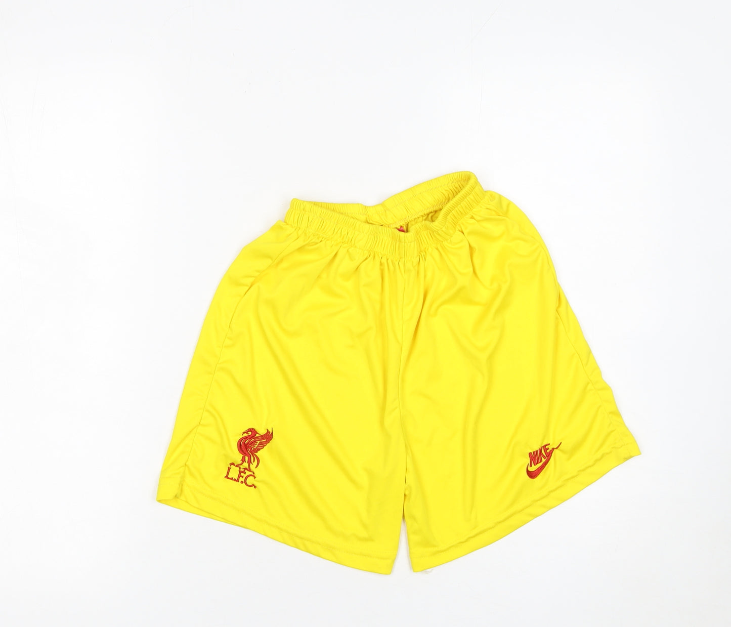 Nike Boys Yellow Liverpool FC Football Athletic Shorts Size 176