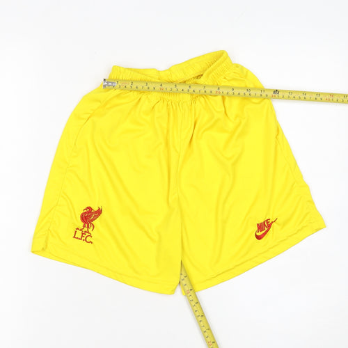 Nike Boys Yellow Liverpool FC Football Athletic Shorts Size 176