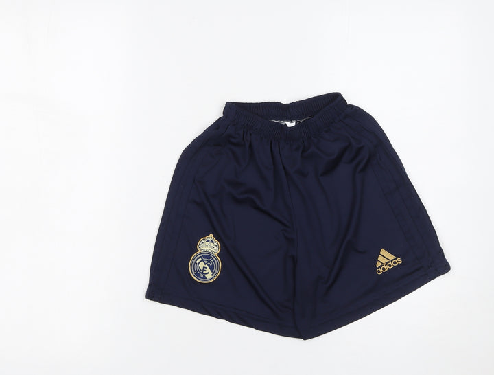 Adidas Boys Blue Real Madrid Athletic Football Shorts Size 152