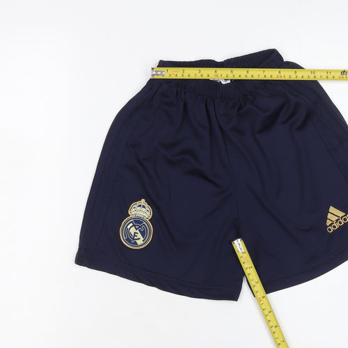 Adidas Boys Blue Real Madrid Athletic Football Shorts Size 152