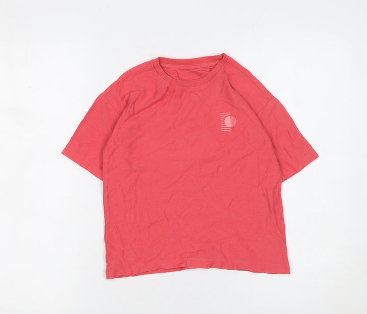 Dunnes Stores Girls Red Cotton Graphic Adventure T-Shirt 7-8 Years
