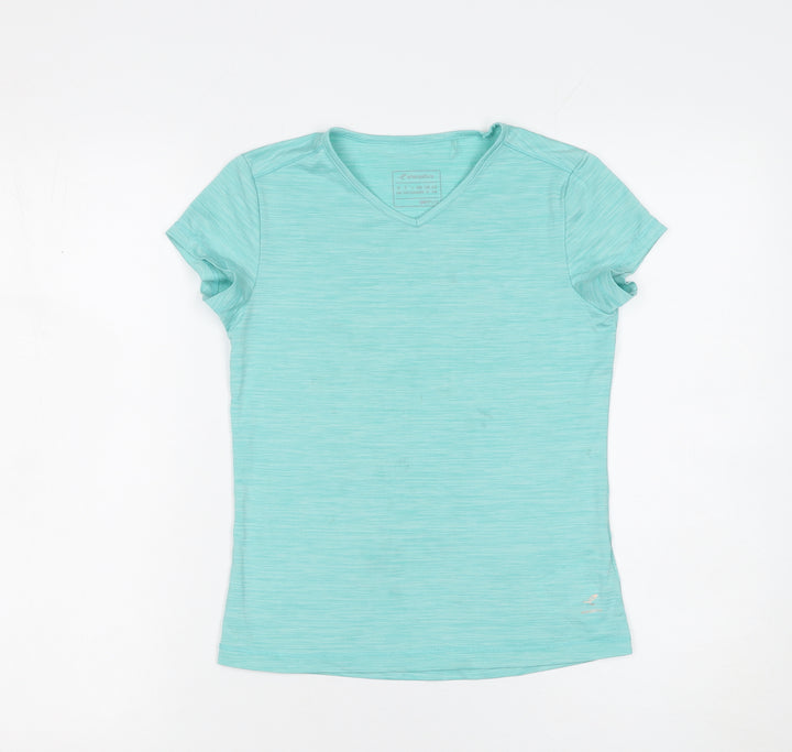 Energetics Girls Blue V-Neck DryPlus Athletic T-Shirt - 10 Years
