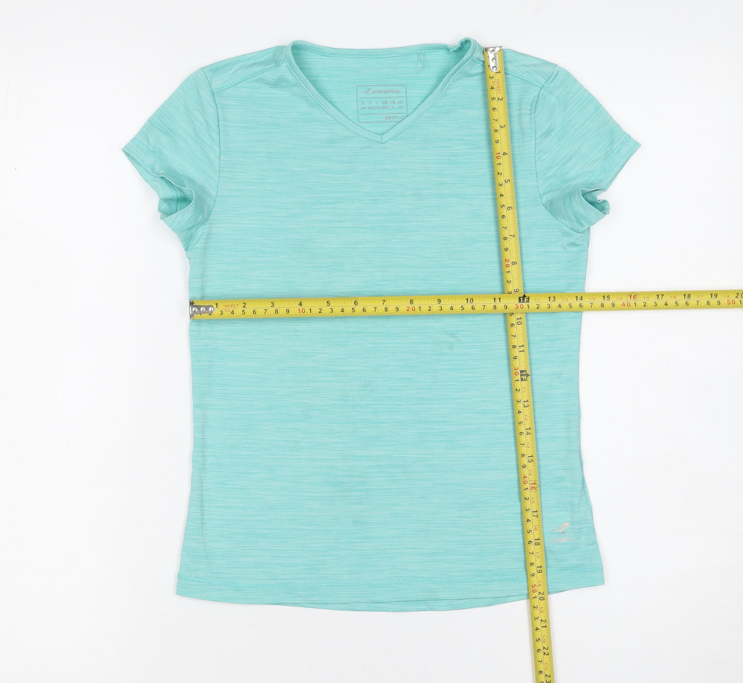 Energetics Girls Blue V-Neck DryPlus Athletic T-Shirt - 10 Years