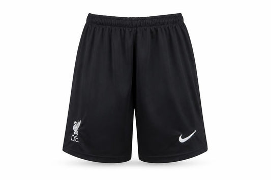 Front view of Nike boys’ black lfc athletic football shorts, size 176, polyester