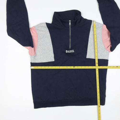 Diesel Women’s Navy Colourblock 1/4 Zip Sweatshirt M