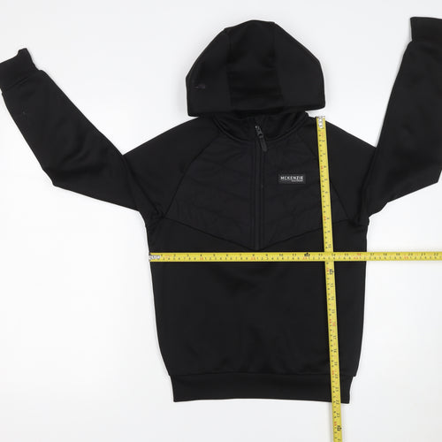 McKenzie Boys Black 10-12 Years 1/2 Zip Hooded Pullover Sweatshirt