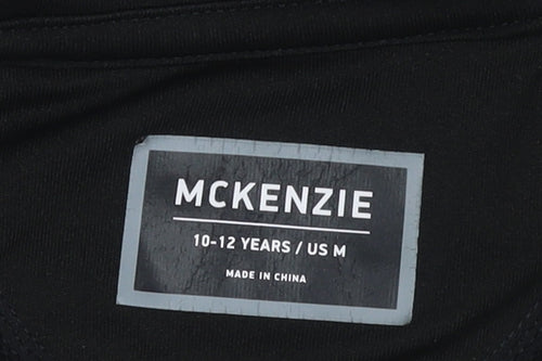 McKenzie Boys Black 10-12 Years 1/2 Zip Hooded Pullover Sweatshirt
