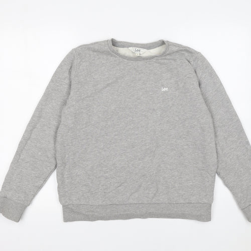 Lee Mens Grey Regular Fit Crew Neck Sweatshirt Size M