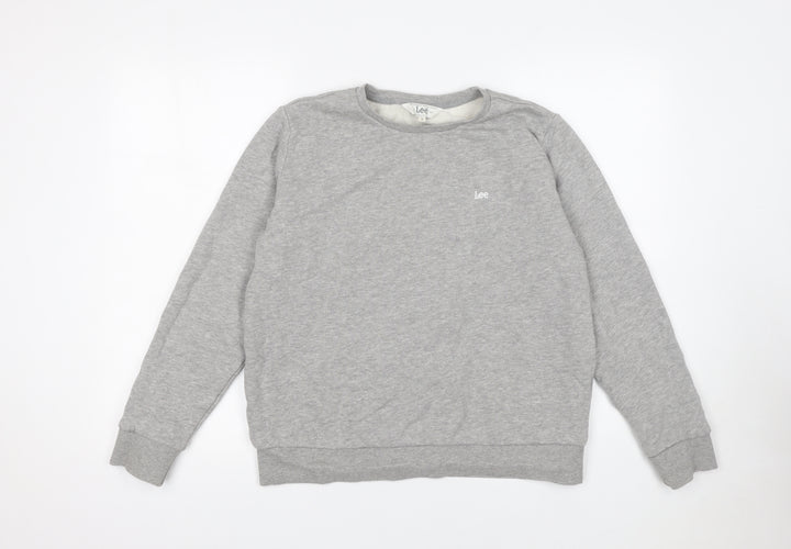 Lee Mens Grey Regular Fit Crew Neck Sweatshirt Size M