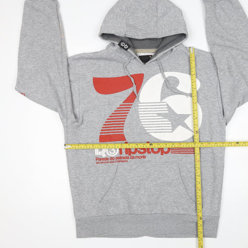 Ripstop Men's Grey XL Pullover Hoodie with Logo Print