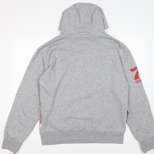 Ripstop Men's Grey XL Pullover Hoodie with Logo Print