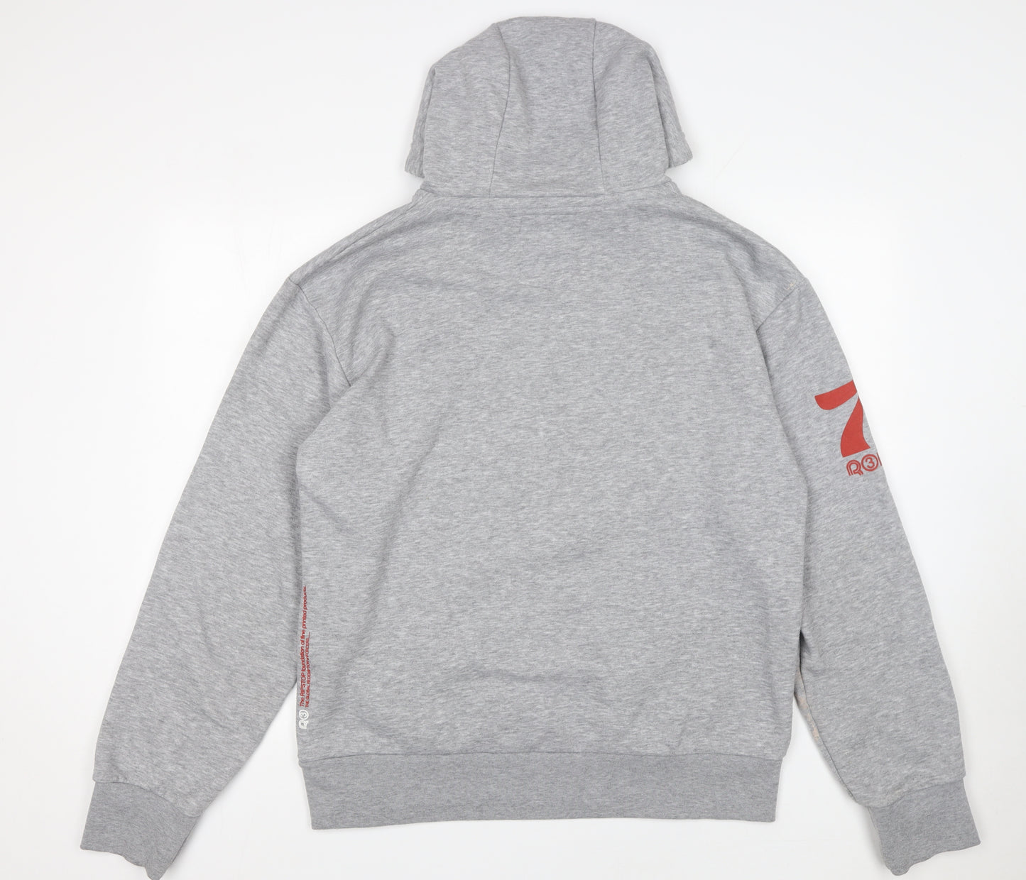 Ripstop Men's Grey XL Pullover Hoodie with Logo Print